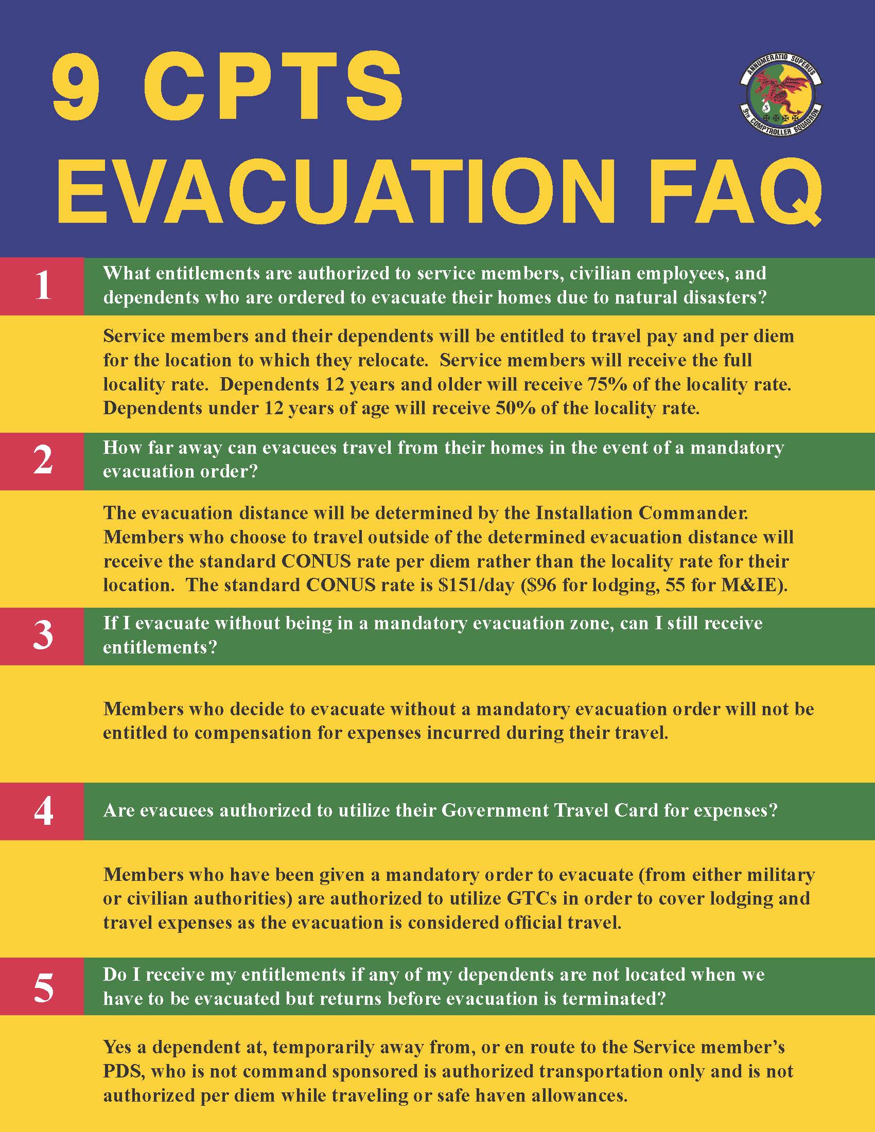 9th CPTS Evacuation FAQ